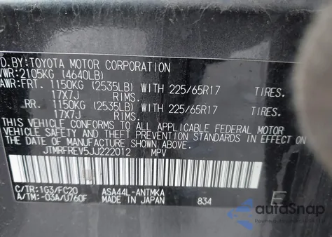 2018 Toyota Rav4 Xle from USA, damaged, VIN JTMRFREV5JJ222012